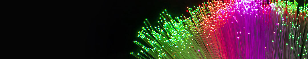 Fiber optics network cable on technology background