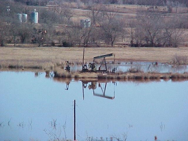 pumpjack in lake