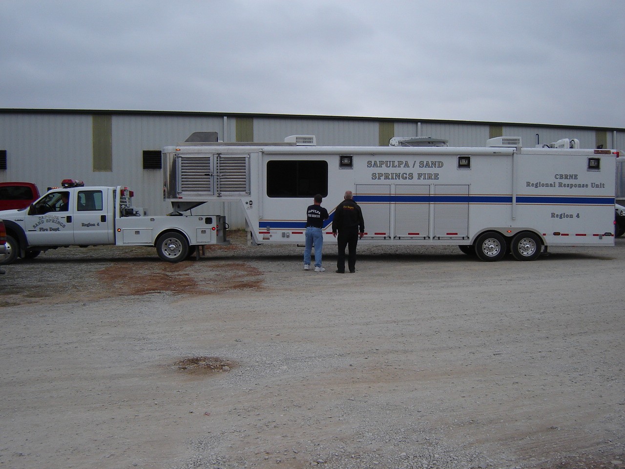 Intermediate CBRNE Trailer connected to Sapulpa/Sand Springs truck