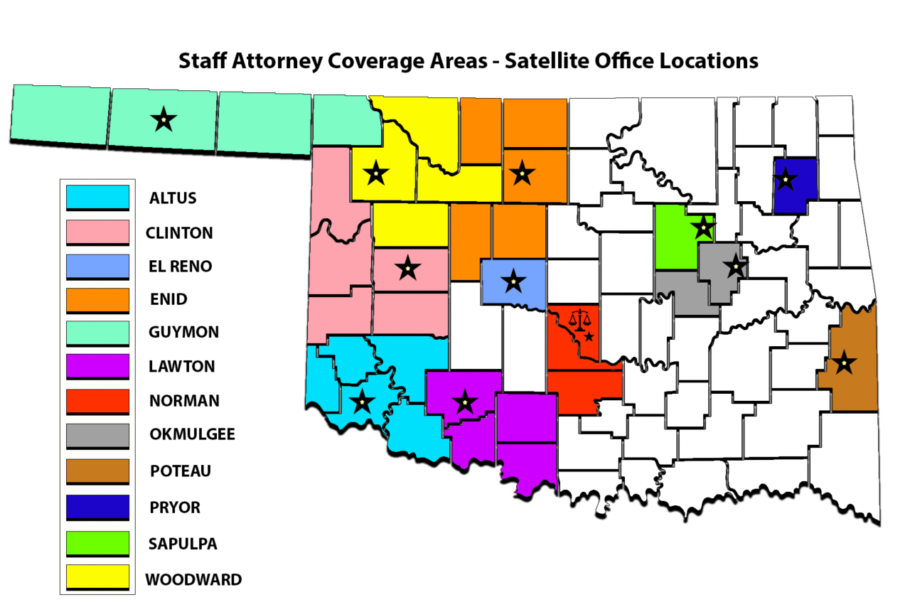 Staff Attorney Coverage Areas - Satellite Office Locations