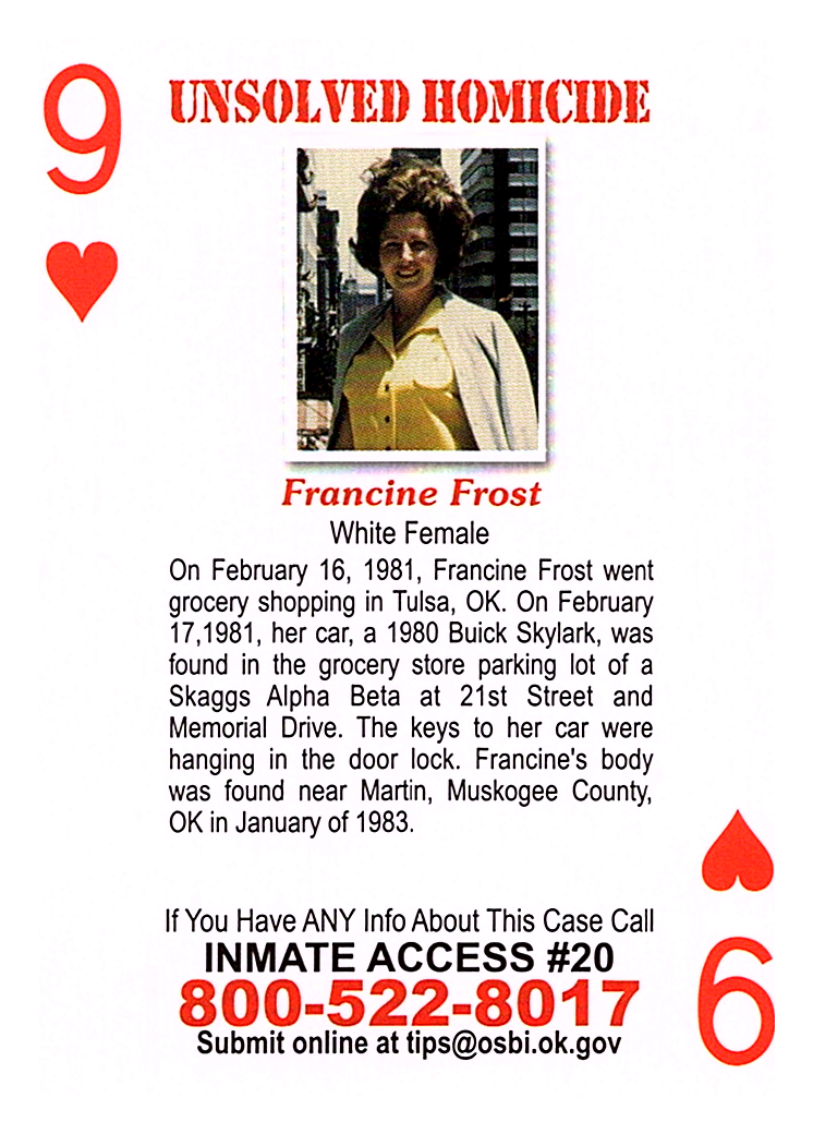 francine frost cold case card