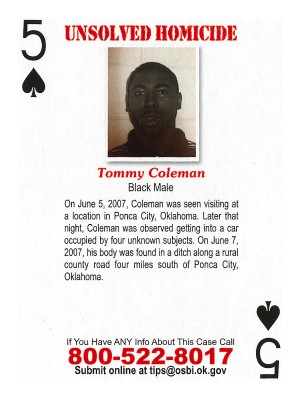 tommy coleman cold case card