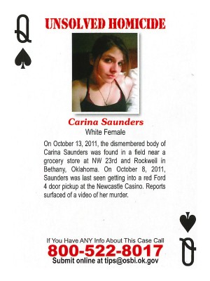 carina saunders cold case card