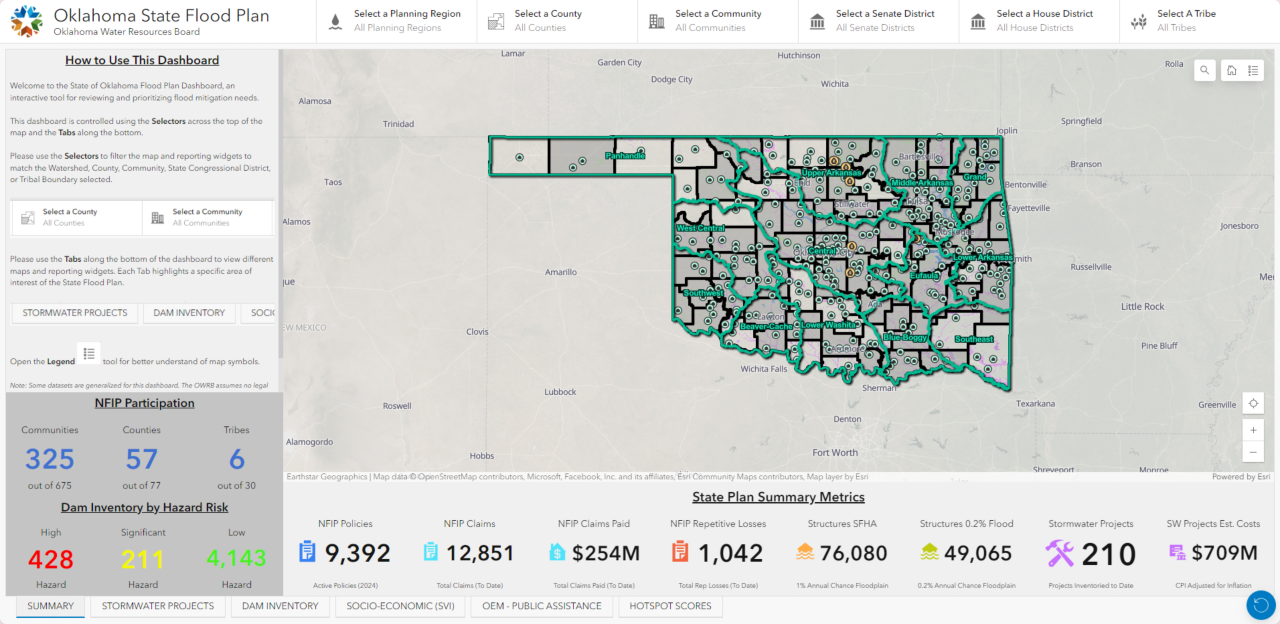 Oklahoma State Flood Plan Dashboard