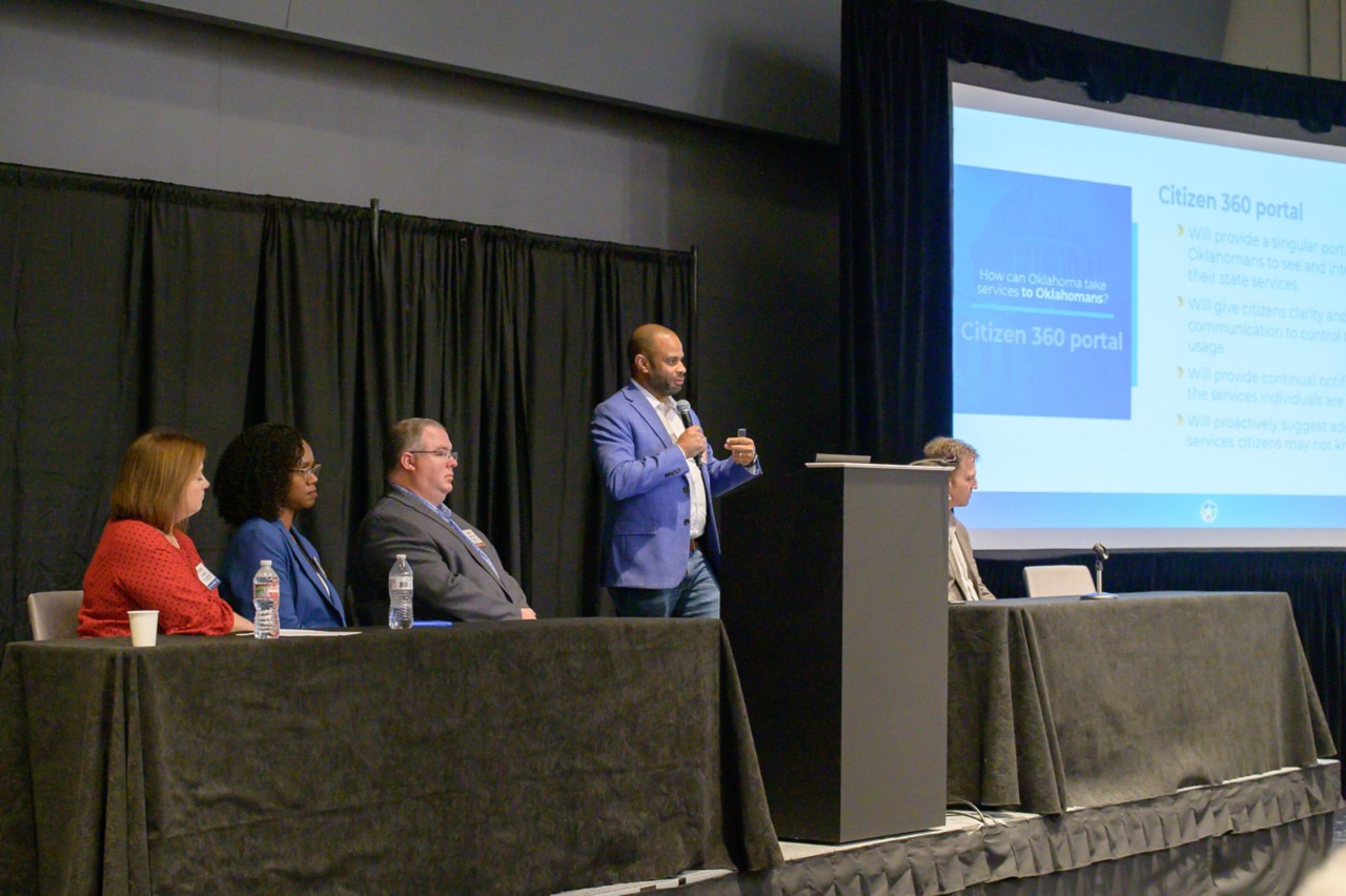 State Chief Information Officer Joe McIntosh with the Statwide Technology panel.